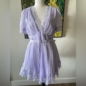 Lilac self-portrait dress with pockets